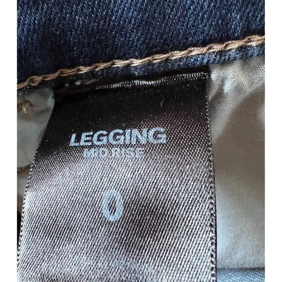 Express Womens Distressed Floral Embroidered Skinny Legging Jeans Size 0 Cotton - Picture 4 of 16